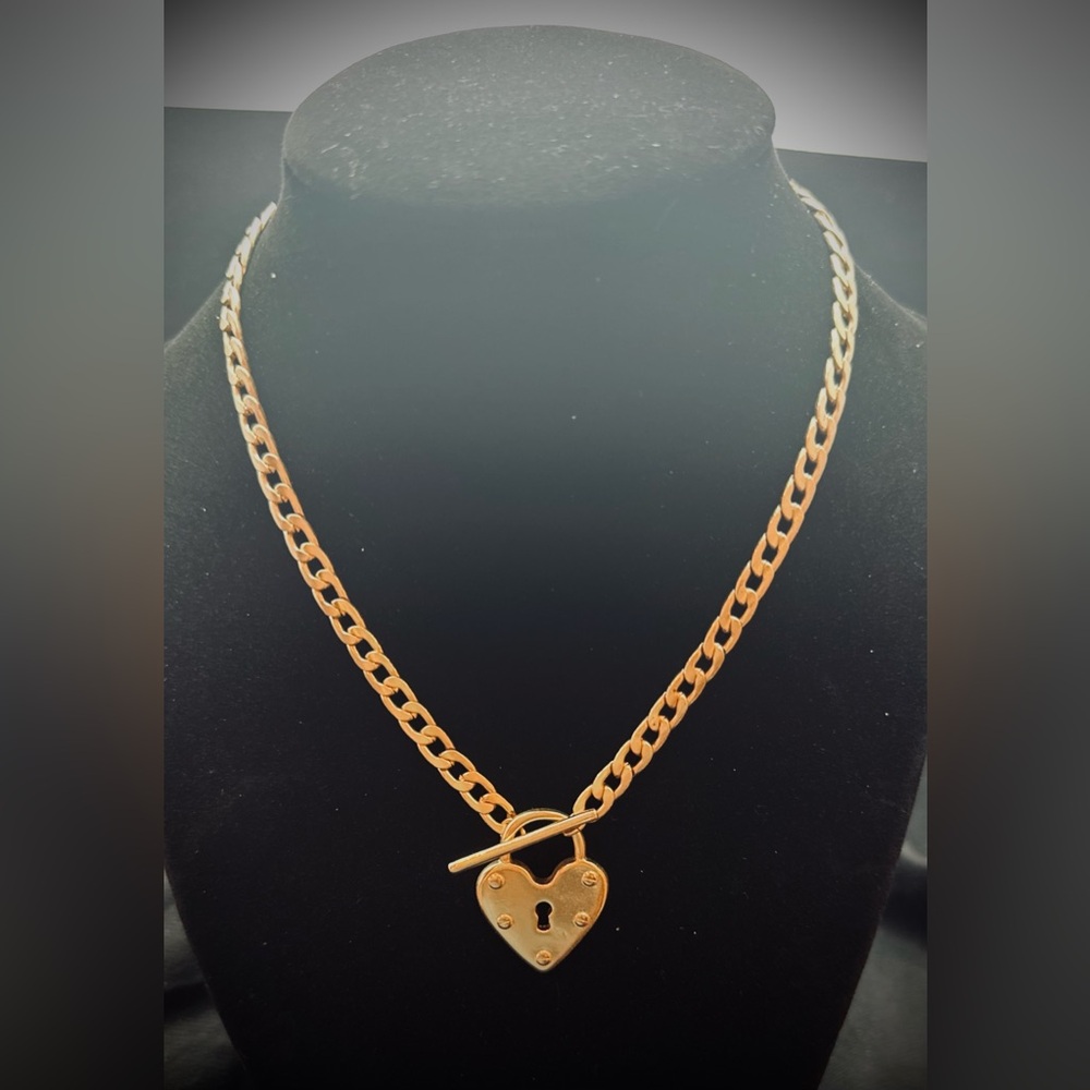 Gold Heart Lock Necklace